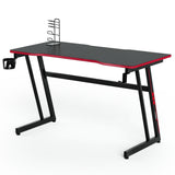 NNECW Racing Style Computer Desk with Carbon Fiber Texture for Office-Red