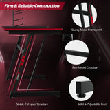 NNECW Racing Style Computer Desk with Carbon Fiber Texture for Office-Red