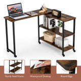 NNECW 360 Rotating Large Sofa Side Table with 2-Tier Storage Shelves