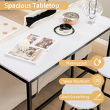 NNECW 3-piece Bar Table Set with 2 Round Stools &amp Space Saving Design-Black