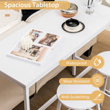 NNECW 3-piece Bar Table Set with 2 Round Stools &amp Space Saving Design-White