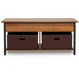 NNECW Multifunctional Pop-up Lift Top Coffee Table for Living Room-Brown