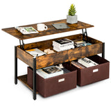 NNECW Multifunctional Pop-up Lift Top Coffee Table for Living Room-Coffee