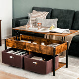 NNECW Multifunctional Pop-up Lift Top Coffee Table for Living Room-Coffee