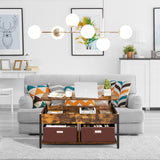 NNECW Multifunctional Pop-up Lift Top Coffee Table for Living Room-Coffee