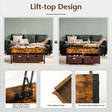 NNECW Multifunctional Pop-up Lift Top Coffee Table for Living Room-Coffee