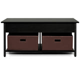 NNECW Multifunctional Pop-up Lift Top Coffee Table for Living Room-Black