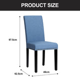 NNECW 2 Pieces Fabric Dining Chairs with Upholstered Seat &amp Nailhead Trim-Blue