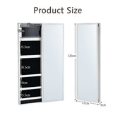 NNECW Jewelry Storage Cabinet with Full-Length Mirror for Bedroom