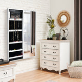 NNECW Jewelry Storage Cabinet with Full-Length Mirror for Bedroom