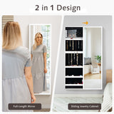 NNECW Jewelry Storage Cabinet with Full-Length Mirror for Bedroom