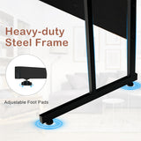 NNECW Black L-shaped Computer Desk with Adjustable Foot Pads for Bedroom and Study Room