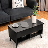 NNECW Lift Top Coffee Table with Hidden Storage for Living Room Office-Black