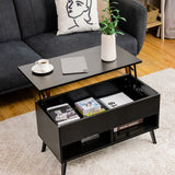 NNECW Lift Top Coffee Table with Hidden Storage for Living Room Office-Black