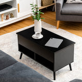 NNECW Lift Top Coffee Table with Hidden Storage for Living Room Office-Black