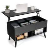 NNECW Lift Top Coffee Table with Hidden Storage for Living Room Office-Black