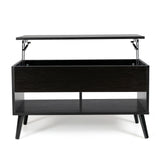 NNECW Lift Top Coffee Table with Hidden Storage for Living Room Office-Black