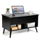 NNECW Lift Top Coffee Table with Hidden Storage for Living Room Office-Black