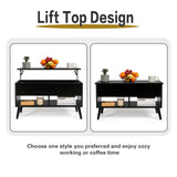NNECW Lift Top Coffee Table with Hidden Storage for Living Room Office-Black