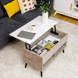 NNECW Lift Top Coffee Table with Hidden Storage for Living Room Office-Grey