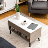 NNECW Lift Top Coffee Table with Hidden Storage for Living Room Office-Grey