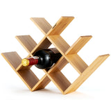 NNECW Modern Chic Decor 8-Bottle Solid Bamboo Wine Rack Display Holder with Compact Size