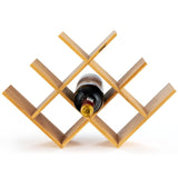 NNECW Modern Chic Decor 8-Bottle Solid Bamboo Wine Rack Display Holder with Compact Size