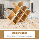 NNECW Modern Chic Decor 8-Bottle Solid Bamboo Wine Rack Display Holder with Compact Size
