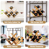 NNECW Modern Chic Decor 8-Bottle Solid Bamboo Wine Rack Display Holder with Compact Size