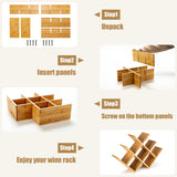 NNECW Modern Chic Decor 8-Bottle Solid Bamboo Wine Rack Display Holder with Compact Size