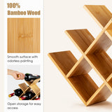 NNECW Modern Chic Decor 8-Bottle Solid Bamboo Wine Rack Display Holder with Compact Size