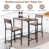NNECW Counter Height Bistro Table with 2 Stools and Kitchen Table for Home/Restaurant/Pub