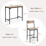 NNECW Counter Height Bistro Table with 2 Stools and Kitchen Table for Home/Restaurant/Pub