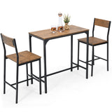 NNECW Counter Height Bistro Table with 2 Stools and Kitchen Table for Home/Restaurant/Pub
