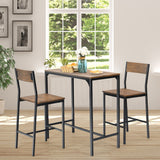 NNECW Counter Height Bistro Table with 2 Stools and Kitchen Table for Home/Restaurant/Pub