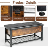 NNECW Multi-Purpose Shoe Bench with PU Leather for Bedroom/Entry/Living Room