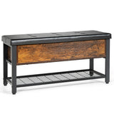 NNECW Multi-Purpose Shoe Bench with PU Leather for Bedroom/Entry/Living Room