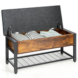 NNECW Multi-Purpose Shoe Bench with PU Leather for Bedroom/Entry/Living Room