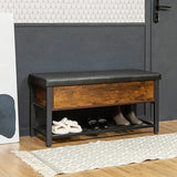 NNECW Multi-Purpose Shoe Bench with PU Leather for Bedroom/Entry/Living Room