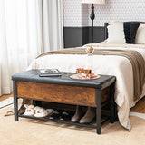 NNECW Multi-Purpose Shoe Bench with PU Leather for Bedroom/Entry/Living Room