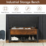 NNECW Multi-Purpose Shoe Bench with PU Leather for Bedroom/Entry/Living Room