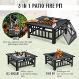 NNECW 3 in 1 Fire Pit with Spark Screen Cover