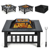 NNECW 3 in 1 Fire Pit with Spark Screen Cover