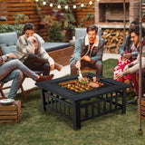 NNECW 3 in 1 Fire Pit with Spark Screen Cover