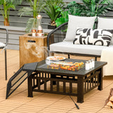 NNECW 3 in 1 Fire Pit with Spark Screen Cover