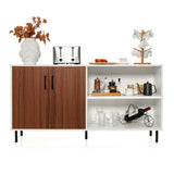 NNECW Modern Buffet Sideboard with Open Compartments for Kitchen