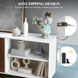 NNECW Modern Buffet Sideboard with Open Compartments for Kitchen