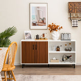 NNECW Modern Buffet Sideboard with Open Compartments for Kitchen
