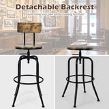 NNECW Set of 2 Adjustable Swivel Kitchen Dining Chairs with Ergonomic Backrest-Coffee