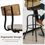 NNECW Set of 2 Adjustable Swivel Kitchen Dining Chairs with Ergonomic Backrest-Coffee